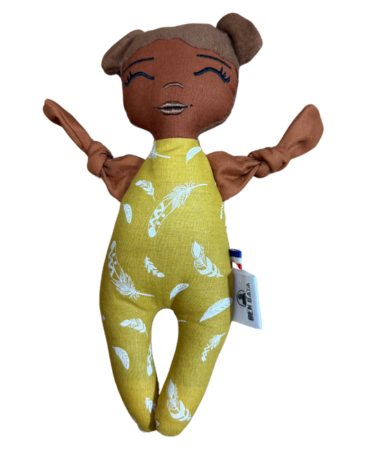 Doupée fille Salimatou 20 cm - Doudou poupée - Prête à l'envoi 3 à 5 jours