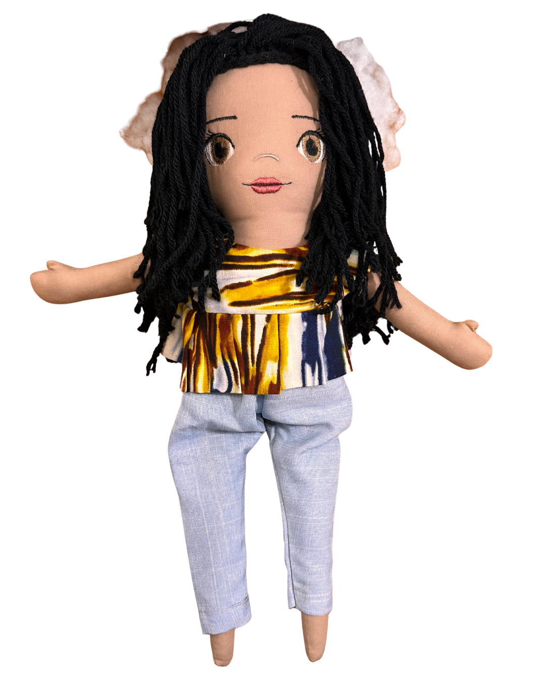 Poupée en tissu Kayna 42 cm - Prête à l'envoi 3 à 7 jours