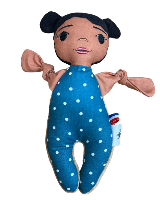 Doupée fille Kalia 20 cm - Doudou poupée - Prête à l'envoi 3 à 5 jours