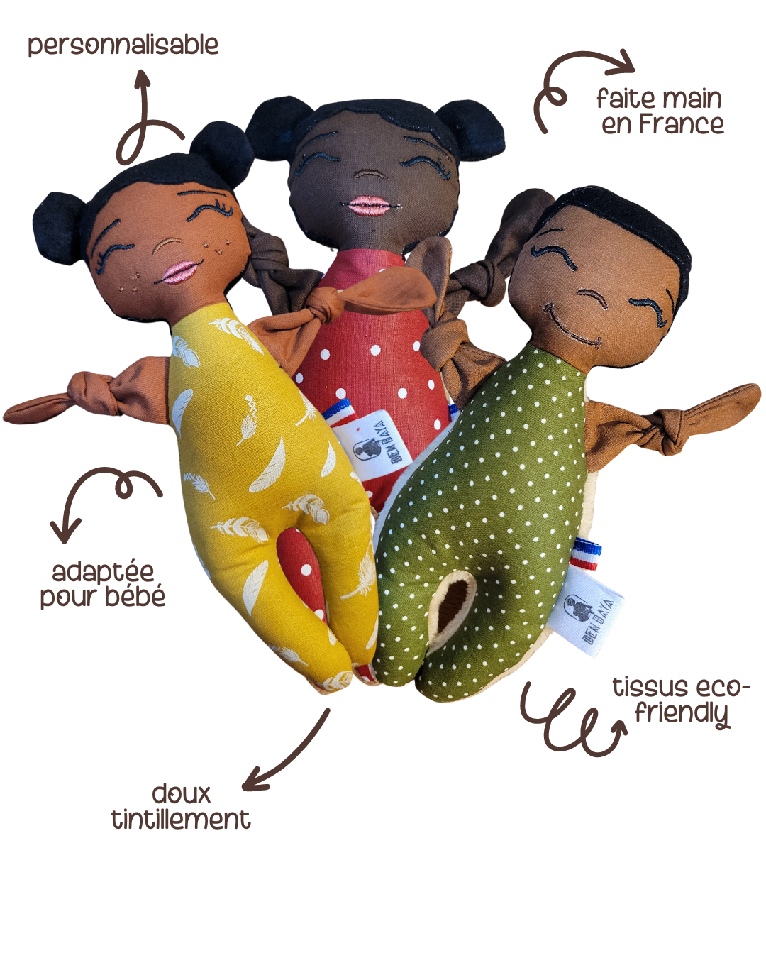 Doupée fille à personnaliser - Doudou Poupée 20 cm -  Délai 3 - 4 semaines