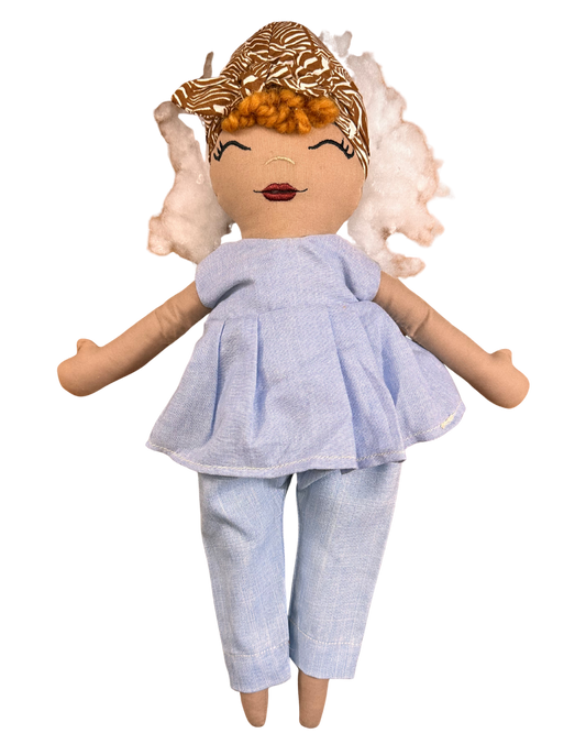Poupée en tissu Amina 42 cm - Prête à l'envoi 3 à 7 jours