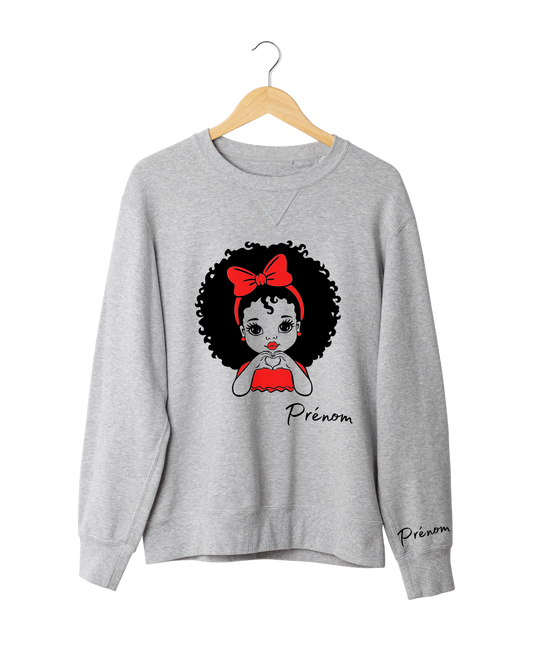 Sweat Personnalisé Filles Love – Idée Cadeau Unique