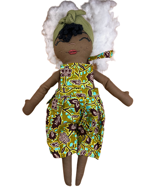 Poupée en tissu Aminata 42 cm - Prête à l'envoi 3 à 7 jours