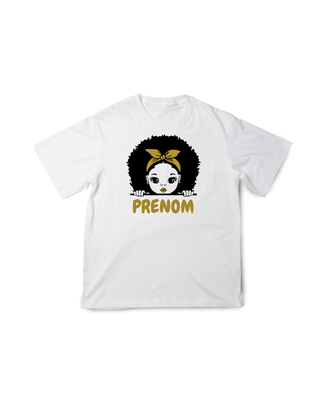 T-shirt personnalisé petite fille afro avec prénom