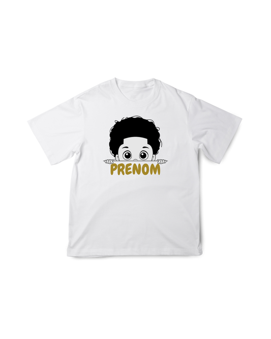 T-shirt personnalisé petit garçon afro avec prénom