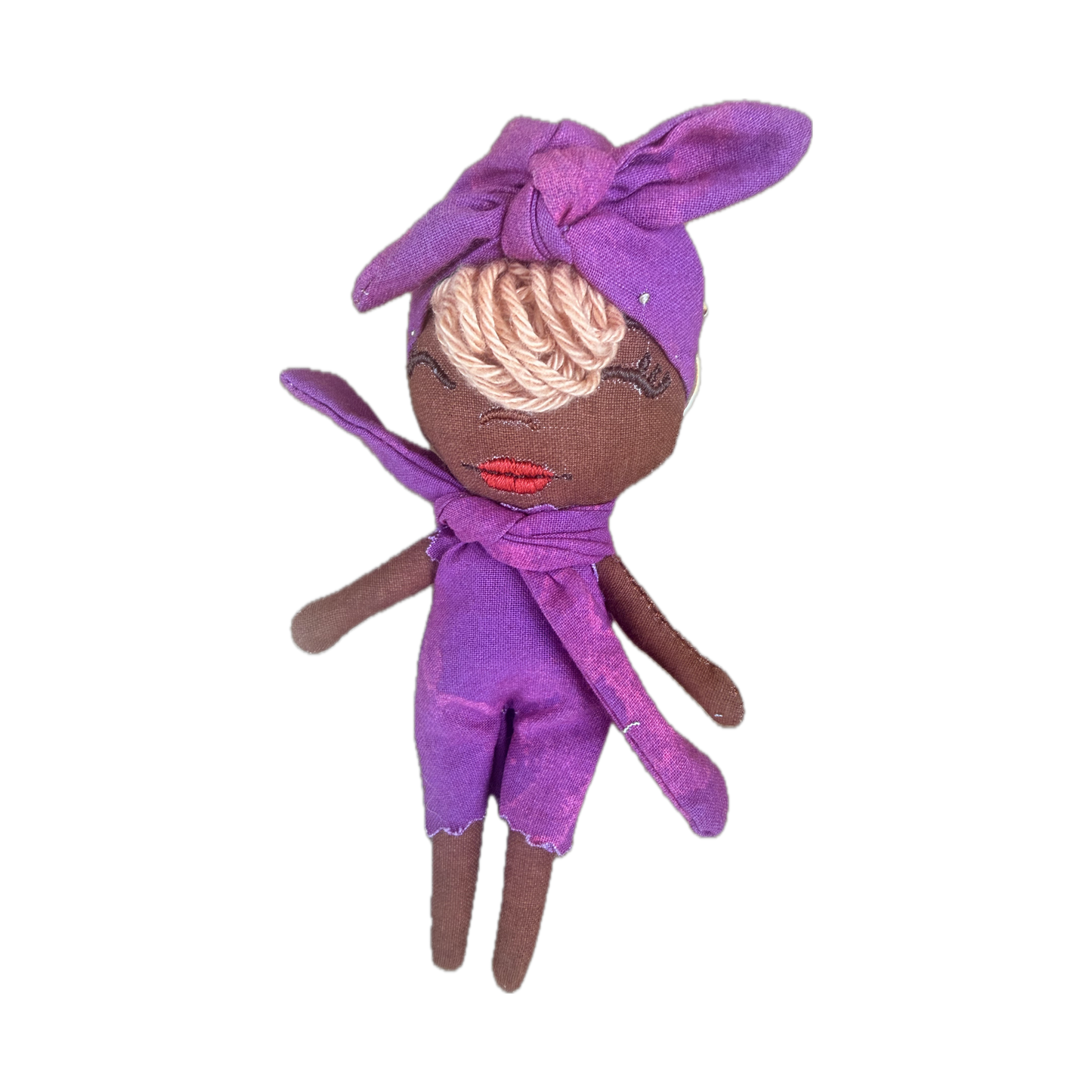 Douclé violette - Porte-clés poupée fait main - Pièce unique